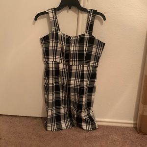 Black and white zip up dress